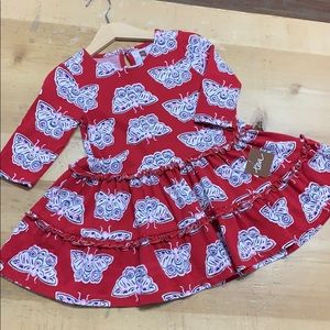 Tiered red butterfly dress Tea Collection